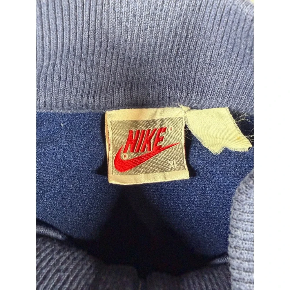 Vtg 80s 90s Nike Track Jacket XL Navy Full Zip Mesh Sleeve Warm Up